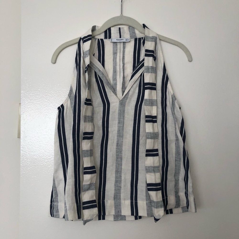 Mango Striped Linen Top - Picture 5 of 7